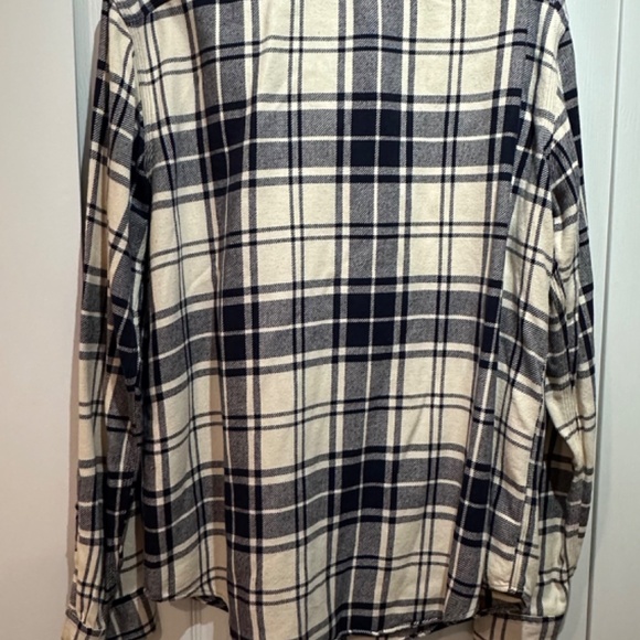 VINTAGE Polo By Ralph Lauren Western Plaid Blue and Cream Button Up Long Sleeve - Picture 2 of 7